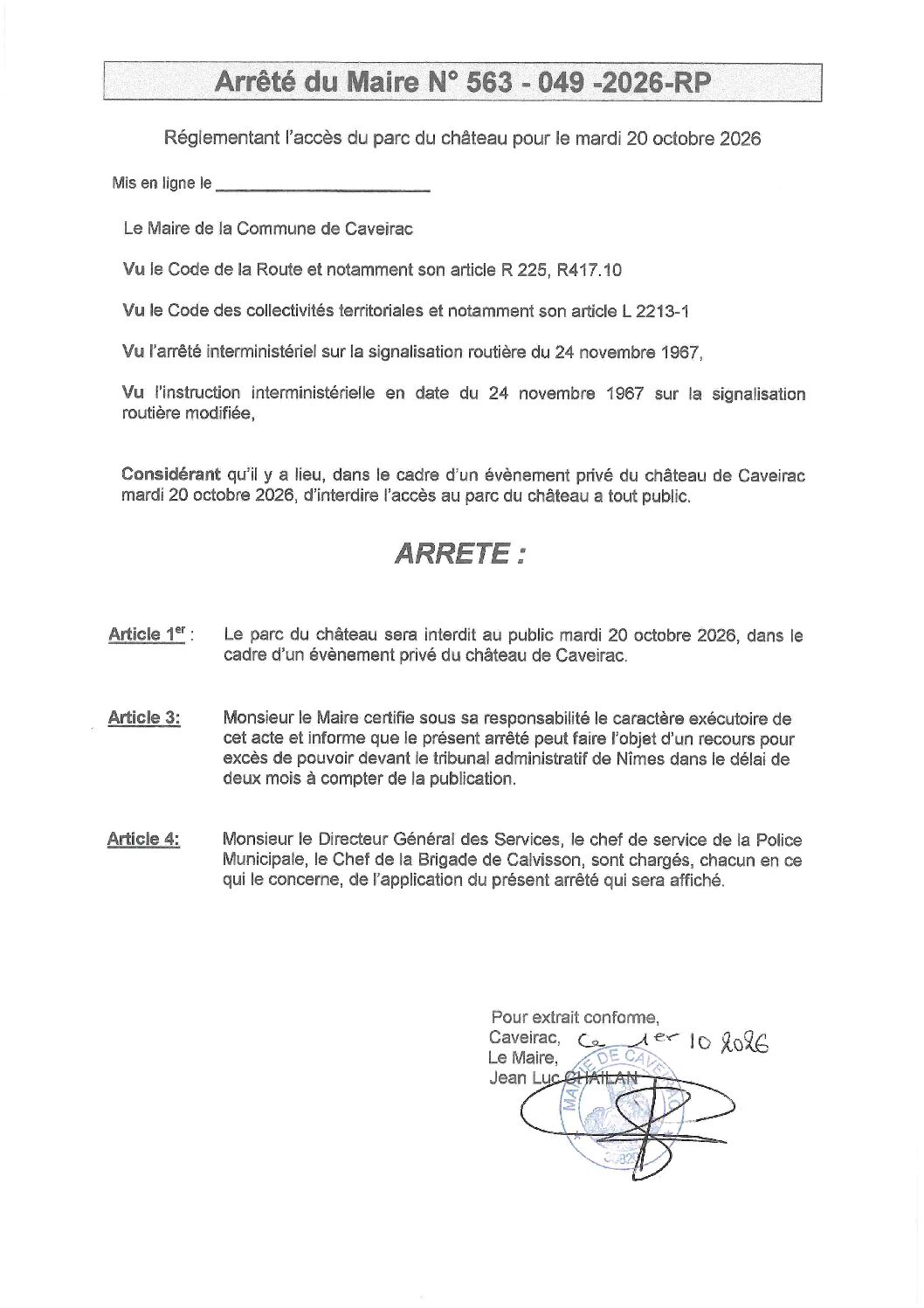 Aperçu du fichier Arrêté N° 563-049-2026-RP Fermeture du Parc 20 octobre 2026 