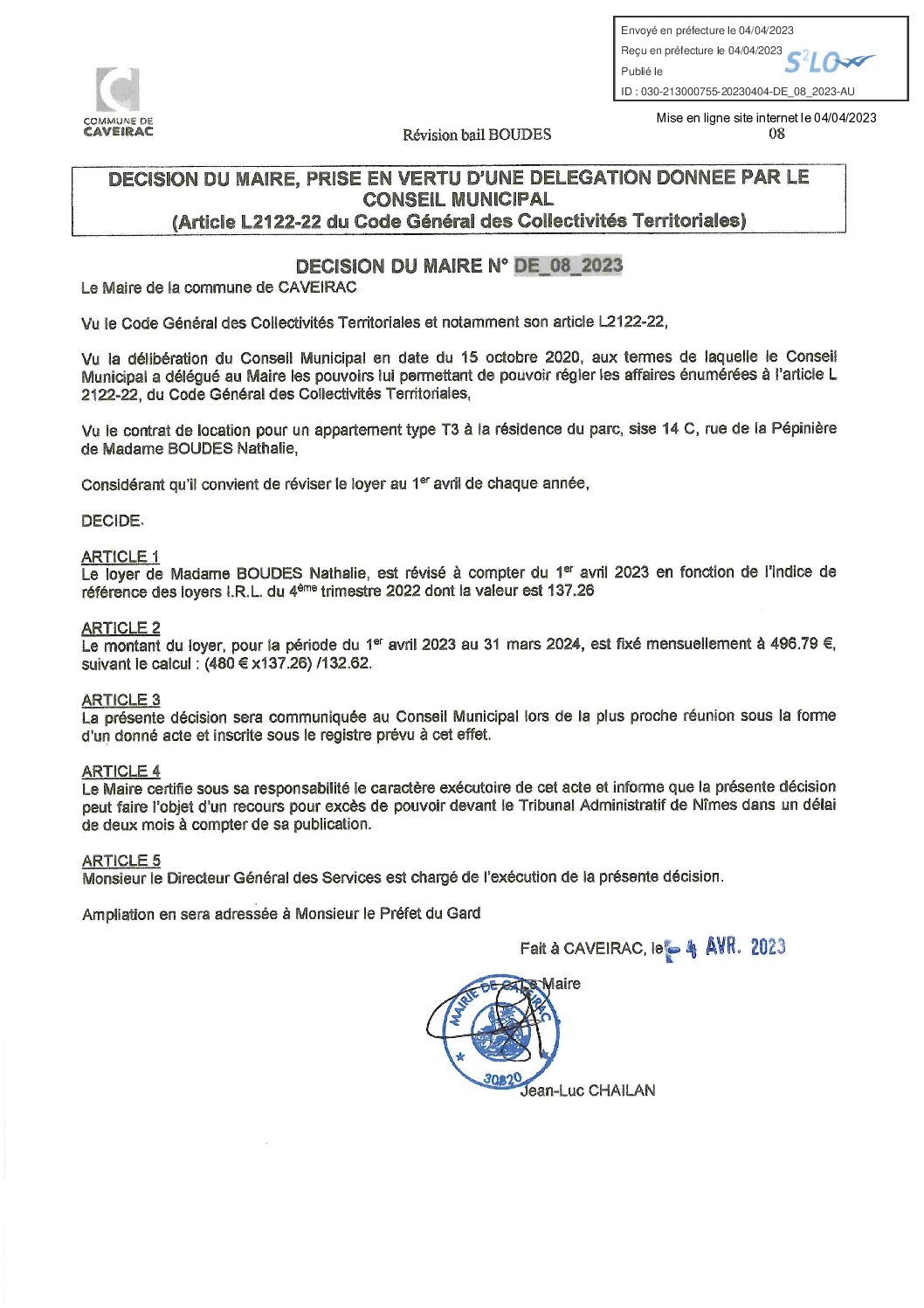 Aperçu du fichier DE_08_2023 Révision du Bail de MME BOUDES Nathalie 