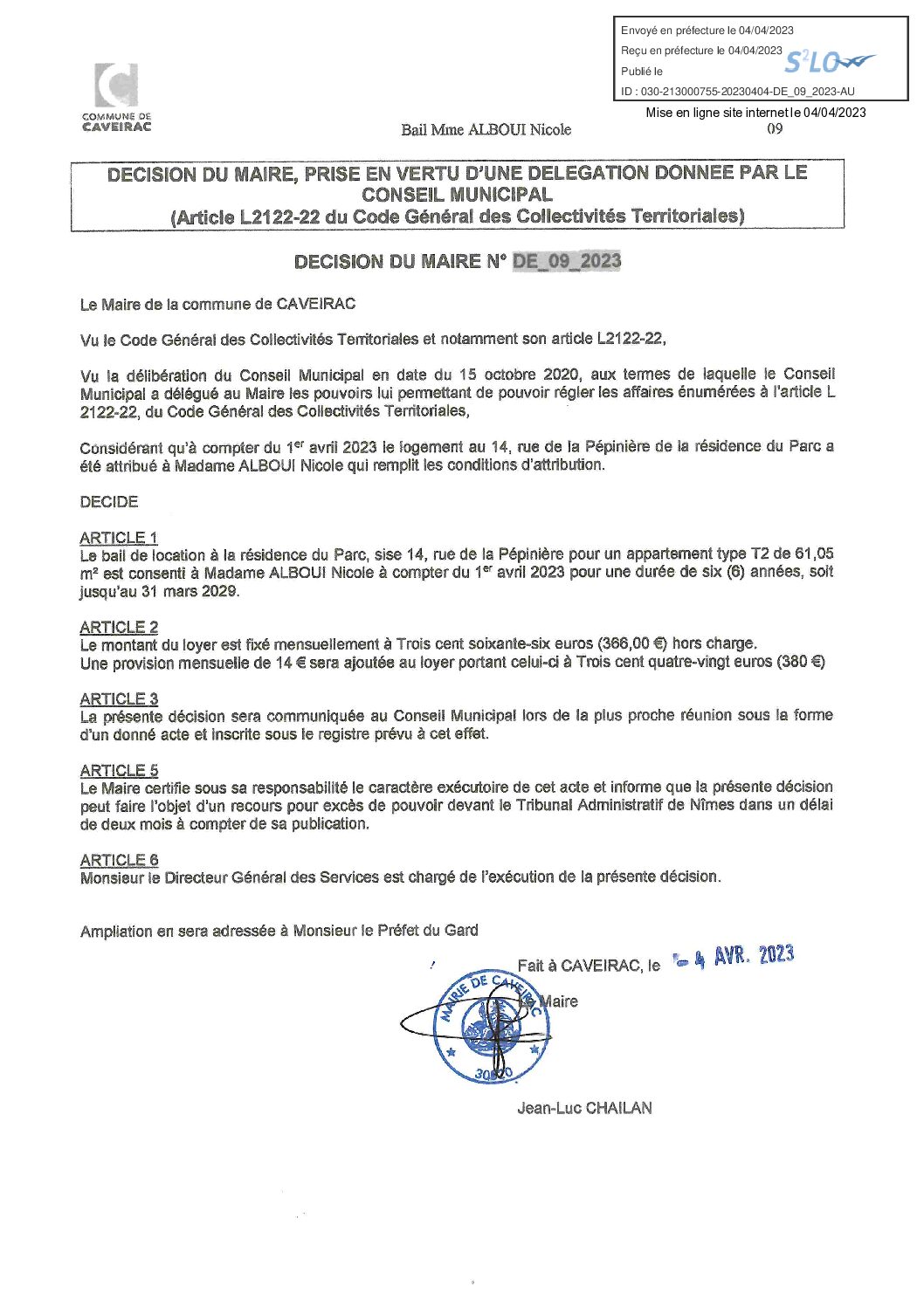 Aperçu du fichier DE_09_2023 Bail de MME ALBOUI Nicole 